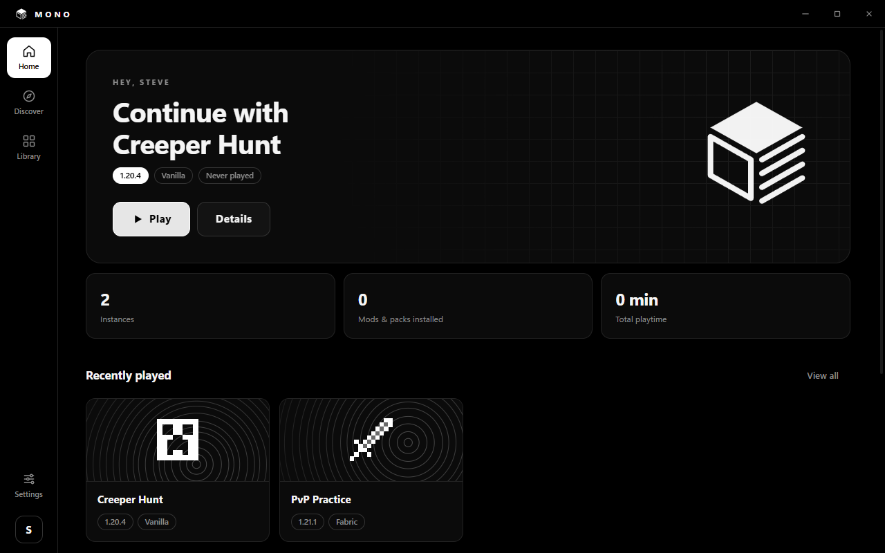 MONO Launcher home screen